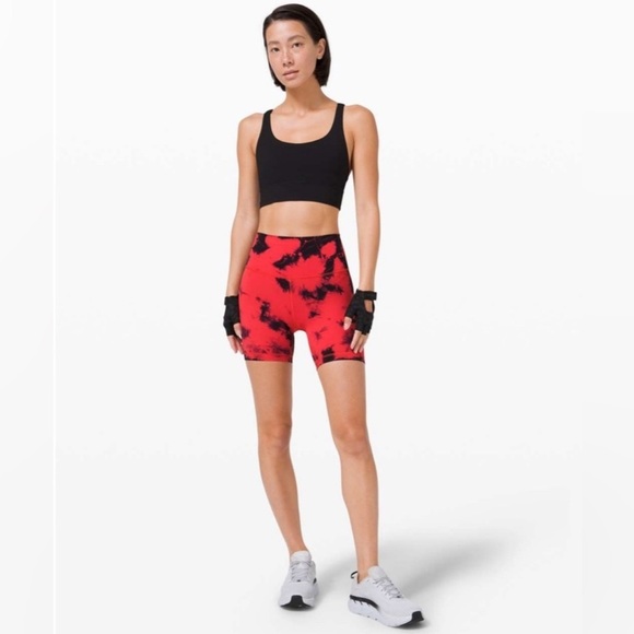 lululemon athletica Pants - Lululemon Align Tie-Dye Bike Shorts – Red & Black, Size 2